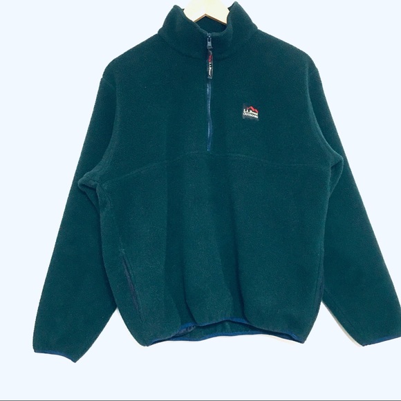 L.L. Bean Jackets & Blazers - L.L. Bean Vintage Outdoors Green Half Zip Pullover Fleece Size Medium